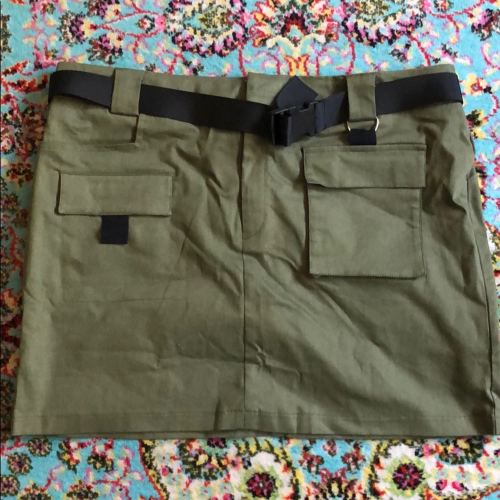 Olive Green Mini Skirt